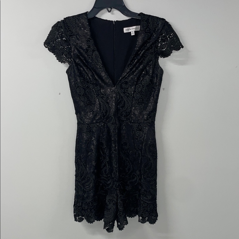 Dress the Population Black Lace Mini Dress